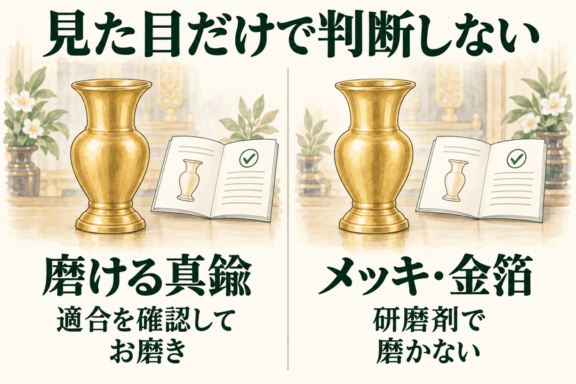 仏具セットのお手入れ｜材質・仕上げの確認と掃除前の注意点